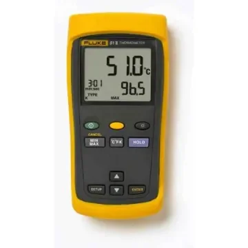 Fluke 51 II Wired Digital Thermometer for Industrial Use, E, J, K, T Probe, 1 Input(s), +1372°C Max, ±0.3 K Accuracy - FLUKE-51-2 product image