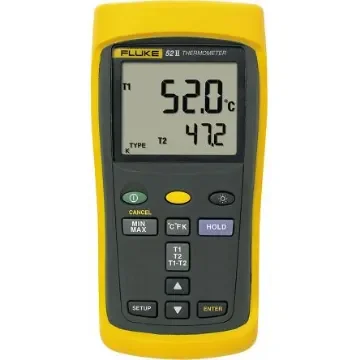 Fluke 52 II Wired Digital Thermometer for Industrial Use, E, J, K, N, R, S, T Probe, 2 Input(s), +1767°C Max, ±(0.05 % - FLUKE-52-2 product image