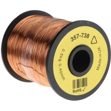 RS PRO 0.40mm Enamelled Copper Wire, 26 AWG 400m Reel - 357738 product image