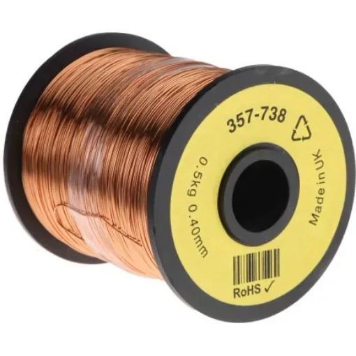 RS PRO 0.40mm Enamelled Copper Wire, 26 AWG 400m Reel - 357738 product image