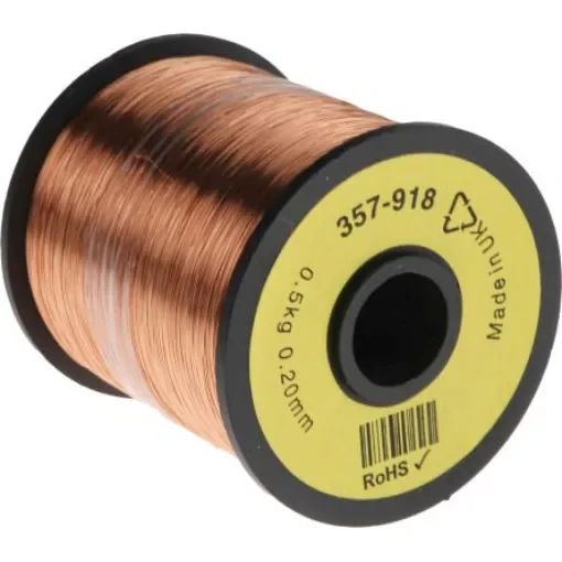 RS PRO 0.23mm Enamelled Copper Wire, 32 AWG 1600m Reel - 357918 product image