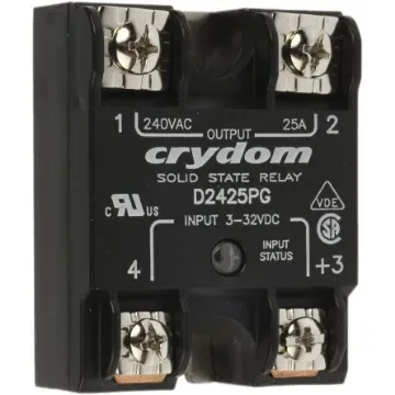 Sensata Crydom 1 Series Solid State Relay, 25 A Load, Panel Mount, 280 V rms Load, 32 V Control - D2425PG product image