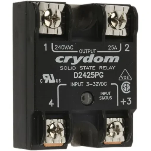 Sensata Crydom 1 Series Solid State Relay, 25 A Load, Panel Mount, 280 V rms Load, 32 V Control - D2425PG product image