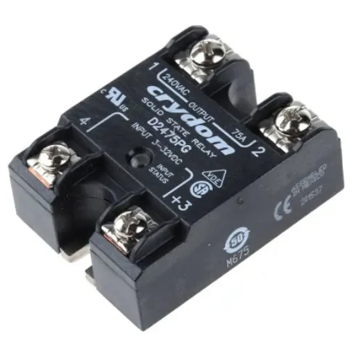 Sensata Crydom 1 240 VAC Series Solid State Relay, 75 A Load, Panel Mount, 280 V rms Load, 32 V Control - D2475PG product image