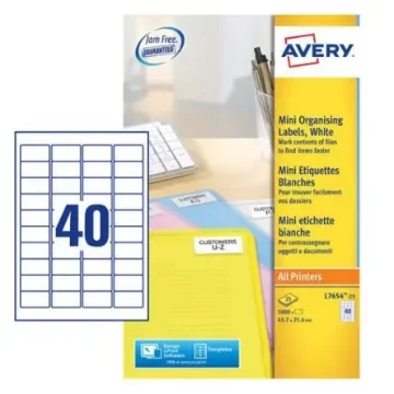 Avery White Adhesive High Visibility Label Sheet, Pack of 25Sheets - L7654-25 product image