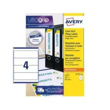 Avery White Adhesive High Visibility Label Sheet, Pack of 25Sheets - L7171-25 product image
