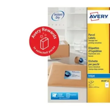 Avery White Adhesive High Visibility Label Sheet, Pack of 25Sheets - J8168-25 product image
