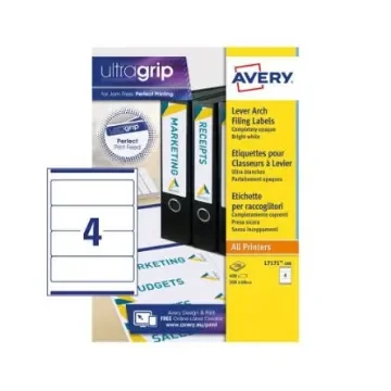 Avery White Adhesive High Visibility Label Sheet, Pack of 100Sheets - L7171-100 product image