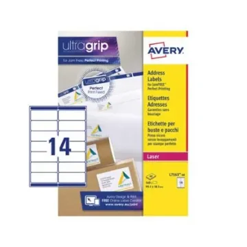 Avery White Adhesive High Visibility Label Sheet, Pack of 40Sheets - L7163-40 product image