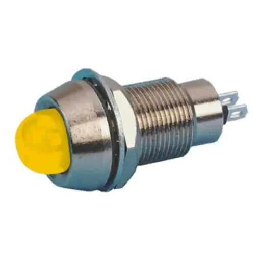 Marl Yellow Panel Mount Indicator, 230V ac, 12.7mm Mounting Hole Size, Solder Tab Termination, IP67 - 514-111-76 product image