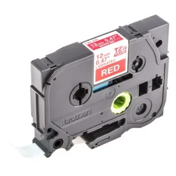 Brother White on Red Label Printer Tape, 8 m Length, 12 mm Width - TZe-435 product image
