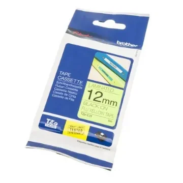 Brother Black on Fluorescent yellow Label Printer Tape, 5 m Length, 12 mm Width - TZE-C31 product image