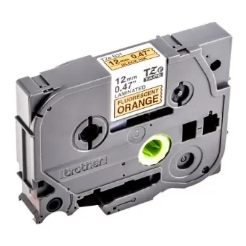 Brother Black on Orange Label Printer Tape, 5 m Length, 12 mm Width - TZE-B31 product image