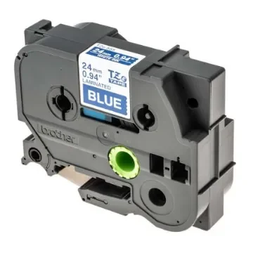 Brother White on Blue Label Printer Tape, 8 m Length, 24 mm Width - TZE-555 product image