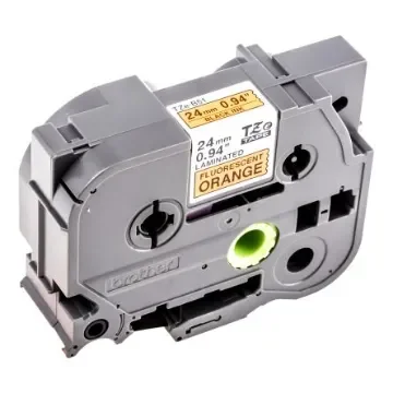 Brother Black on Fluorescent orange Label Printer Tape, 5 m Length, 24 mm Width - TZE-B51 product image