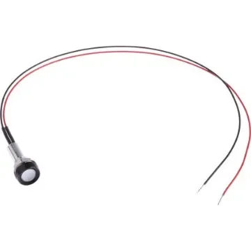 Oxley Red Panel Mount Indicator, 1.9V dc, 8mm Mounting Hole Size, Lead Wires Termination, IP68 - STR/LH/8/FL30/AlGaAs product image
