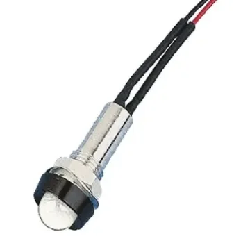 Oxley White Panel Mount Indicator, 110V ac, 8mm Mounting Hole Size, Lead Wires Termination, IP68 - STR/LH/8/110/FL30/WE product image