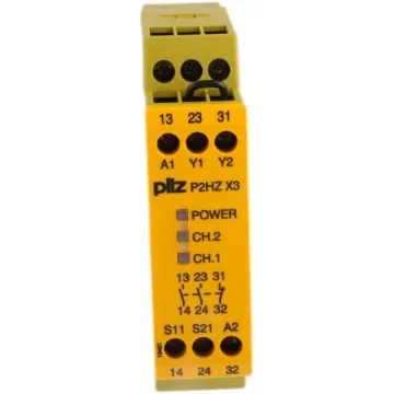 Pilz PNOZ X P2HZ X3 Two Hand Control Safety Relay, 24V dc, Dual-Channel, 2 Safety Contacts - 774350 product image