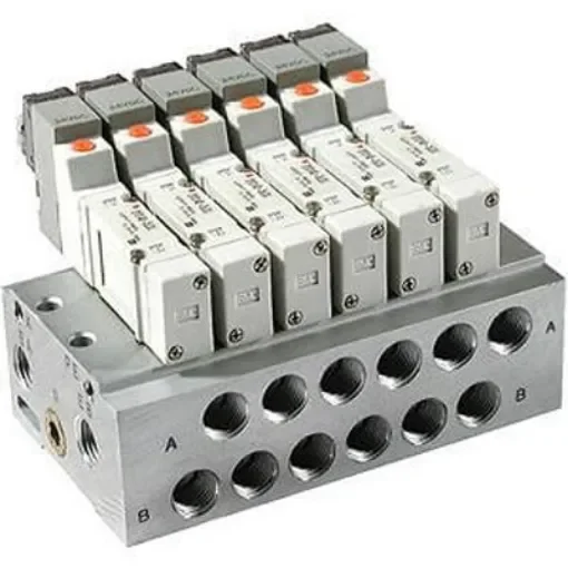 SMC SS5Y3 series 4 station Manifold, SS5Y3-41-04-C4F-Q product image