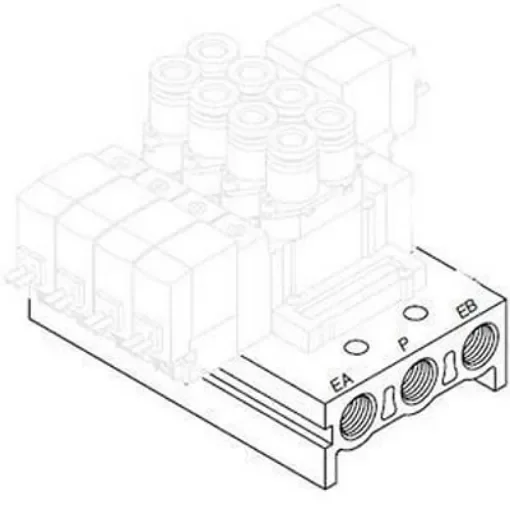 SMC SS5Y5 series 4 station Manifold, SS5Y5-41-04-C6F-Q product image