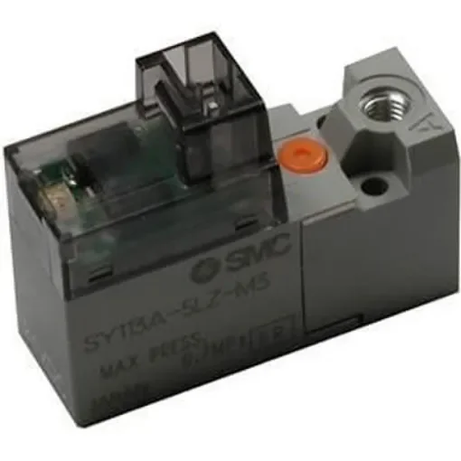 SMC 3 Port Direct Operated Solenoid Valve Solenoid Valve - Solenoid Metric M3 SY100 Series 24V dc - SY124A-5LOU-Q product image