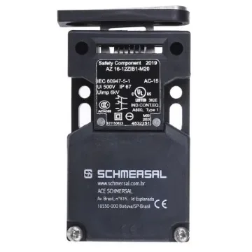 Schmersal AZ16 Safety Interlock Switch, 2NC/1NO, Keyed Actuator Included, Glass Fibre Reinforced Thermoplastic - AZ16-12ZI-B1-M20 product image