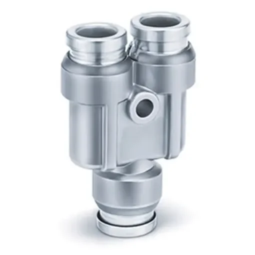 SMC KQB2 Series Union Y, 12 mm to 12 mm, Tube-to-Tube Connection Style, KQB2U12-00 product image