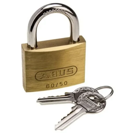 ABUS Key Weatherproof Brass, Steel Padlock, Keyed Alike, 8mm Shackle, 50mm Body - XR0060 50KA1 product image