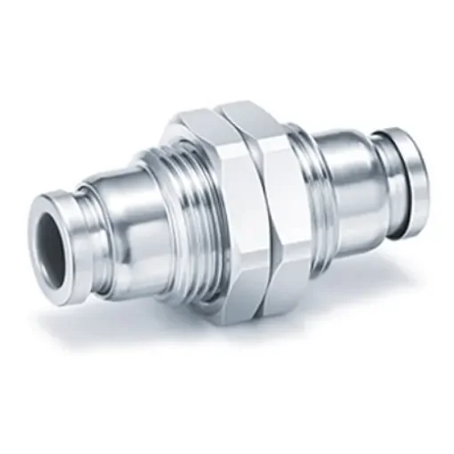SMC KQG2 Series Bulkhead Union, 3.2 mm to 3.2 mm, Tube-to-Tube Connection Style, KQG2E23-00 product image