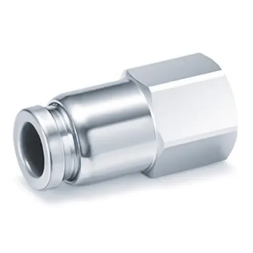 SMC KQG2 Series Female Connector, 8 mm to Rc 1/8, Threaded-to-Tube Connection Style, KQG2F08-01 product image