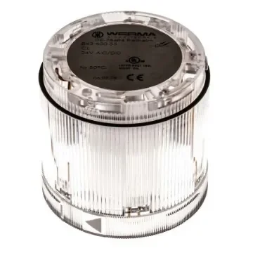 Werma KombiSIGN 70 Series Clear Steady Effect Beacon Unit, 24 V, LED Bulb, AC, DC, IP54 - 843.400.55 product image