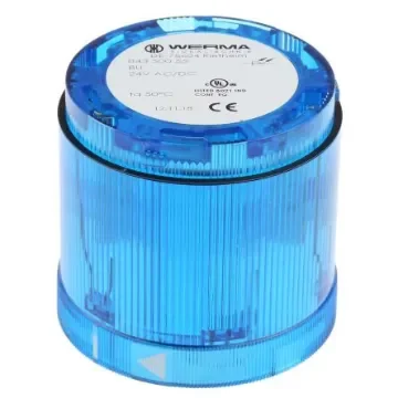 Werma 843 Series Blue Steady Effect Beacon Unit, 24 V dc, LED Bulb, AC, DC, IP54 - 843.500.55 product image