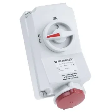 MENNEKES Switchable IP44 Industrial Interlock Socket 3P+E, Earthing Position 6h, 32A, 400 V - 5105A product image