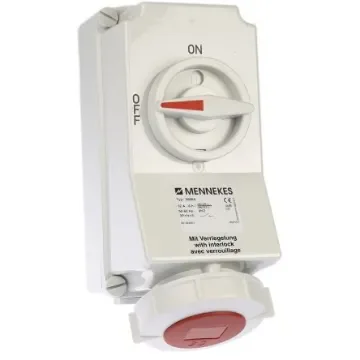MENNEKES Switchable IP67 Industrial Interlock Socket 3PN+E, Earthing Position 6h, 32A, 400 V - 5608A product image