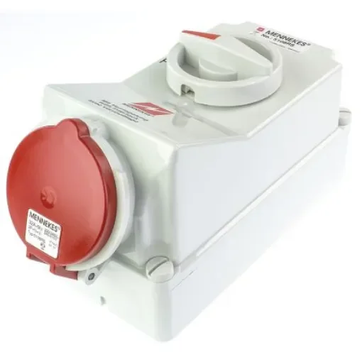 MENNEKES Switchable IP44 Industrial Interlock Socket 3PN+E, Earthing Position 6h, 32A, 400 V - 5108A product image