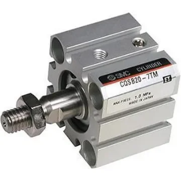SMC Pneumatic Piston Rod Cylinder - CQSB20-10T, 20mm Bore, 10mm Stroke, CQS Series, Single Acting product image