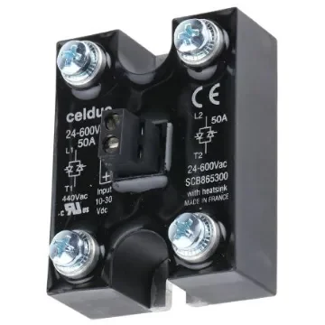 Celduc SCB Series Solid State Relay, 50 A Load, Panel Mount, 600 V ac Load, 30 V dc Control - SCB865300 product image