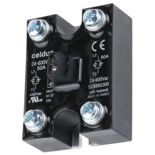 Celduc SCB Series Solid State Relay, 50 A Load, Panel Mount, 600 V ac Load, 30 V dc Control - SCB865300 product image