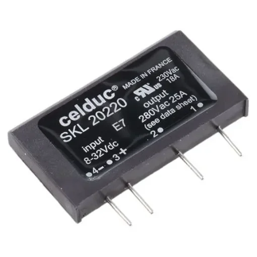 Celduc SK Series Solid State Relay, 25 A Load, PCB Mount, 280 V ac Load, 32 V dc Control - SKL20220 product image