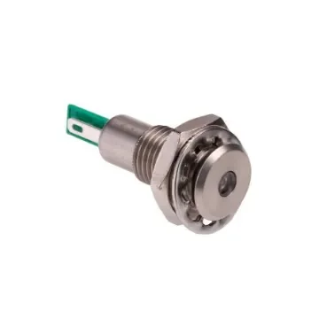 Bulgin DX Series Green Panel Mount Indicator, 12V dc, 12.2mm Mounting Hole Size, Solder Tab Termination, IP67 - DX0505/GN/12 product image