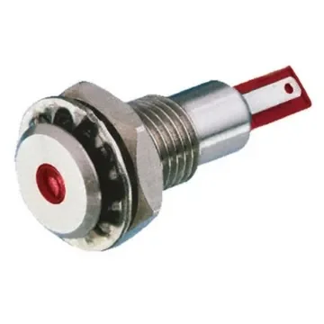 Bulgin Red Panel Mount Indicator, 24V dc, 12.2mm Mounting Hole Size, Solder Tab Termination, IP67 - DX0505/RD/24 product image
