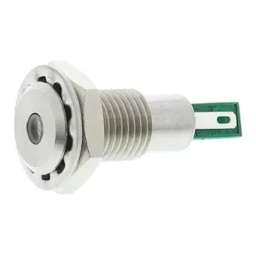 Bulgin Green Panel Mount Indicator, 24V dc, 12.2mm Mounting Hole Size, Solder Tab Termination, IP67 - DX0505/GN/24 product image