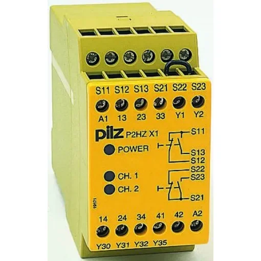 Pilz PNOZ X P2HZ X1 Two Hand Control Safety Relay, 115V ac, Dual-Channel, 3 Safety Contacts - 774435 product image