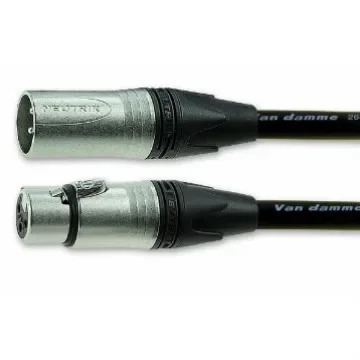Van Damme Male 3 Pin XLR to Female 3 Pin XLR  Cable, Black, 5m - 101-066-001 BLACK product image