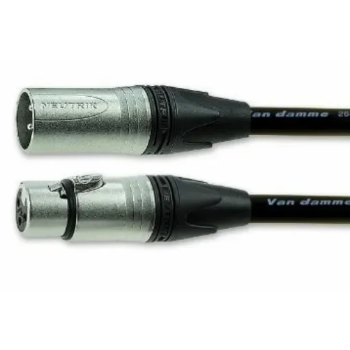 Van Damme Male 3 Pin XLR to Female 3 Pin XLR  Cable, Black, 5m - 101-066-001 BLACK product image