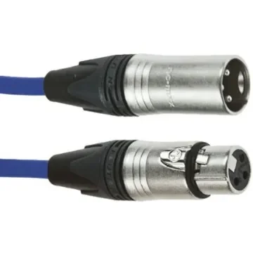 Van Damme Male 3 Pin XLR to Female 3 Pin XLR  Cable, Blue, 5m - 101-066-001 BLUE product image
