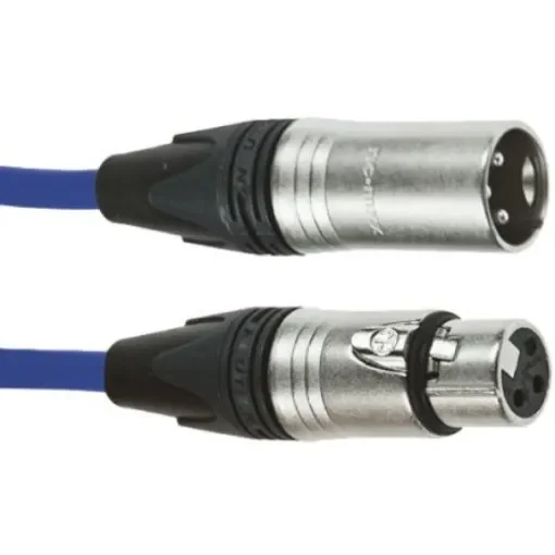Van Damme Male 3 Pin XLR to Female 3 Pin XLR  Cable, Blue, 5m - 101-066-001 BLUE product image
