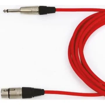 Van Damme Female 3 Pin XLR to Male 6.35mm Mono Jack  Cable, Red, 5m - 101-015-201 RED product image