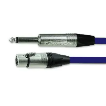 Van Damme Female 3 Pin XLR to Male 6.35mm Mono Jack  Cable, Blue, 5m - 101-015-201 BLUE product image