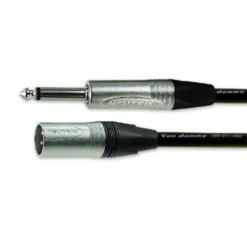 Van Damme Male 3 Pin XLR to Male 6.35mm Mono Jack  Cable, Black, 5m - 101-015-200 BLACK product image